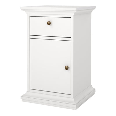 Paris Nightstand 1 Door + 1 Drawer in White – FTG, view 3