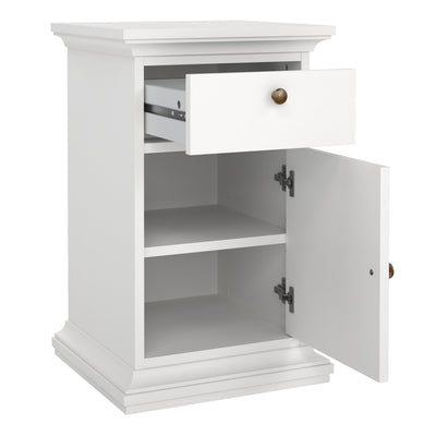 Paris Nightstand 1 Door + 1 Drawer in White – FTG, view 6