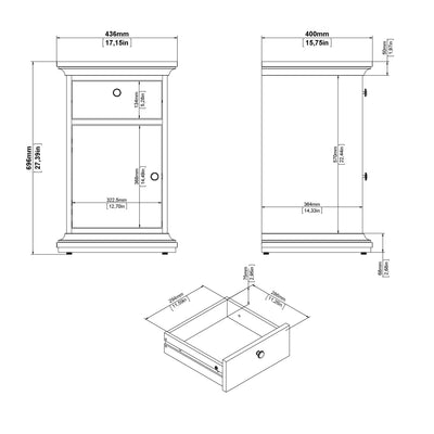 Paris TV-unit 2 frame Doors in White – FTG, view 13