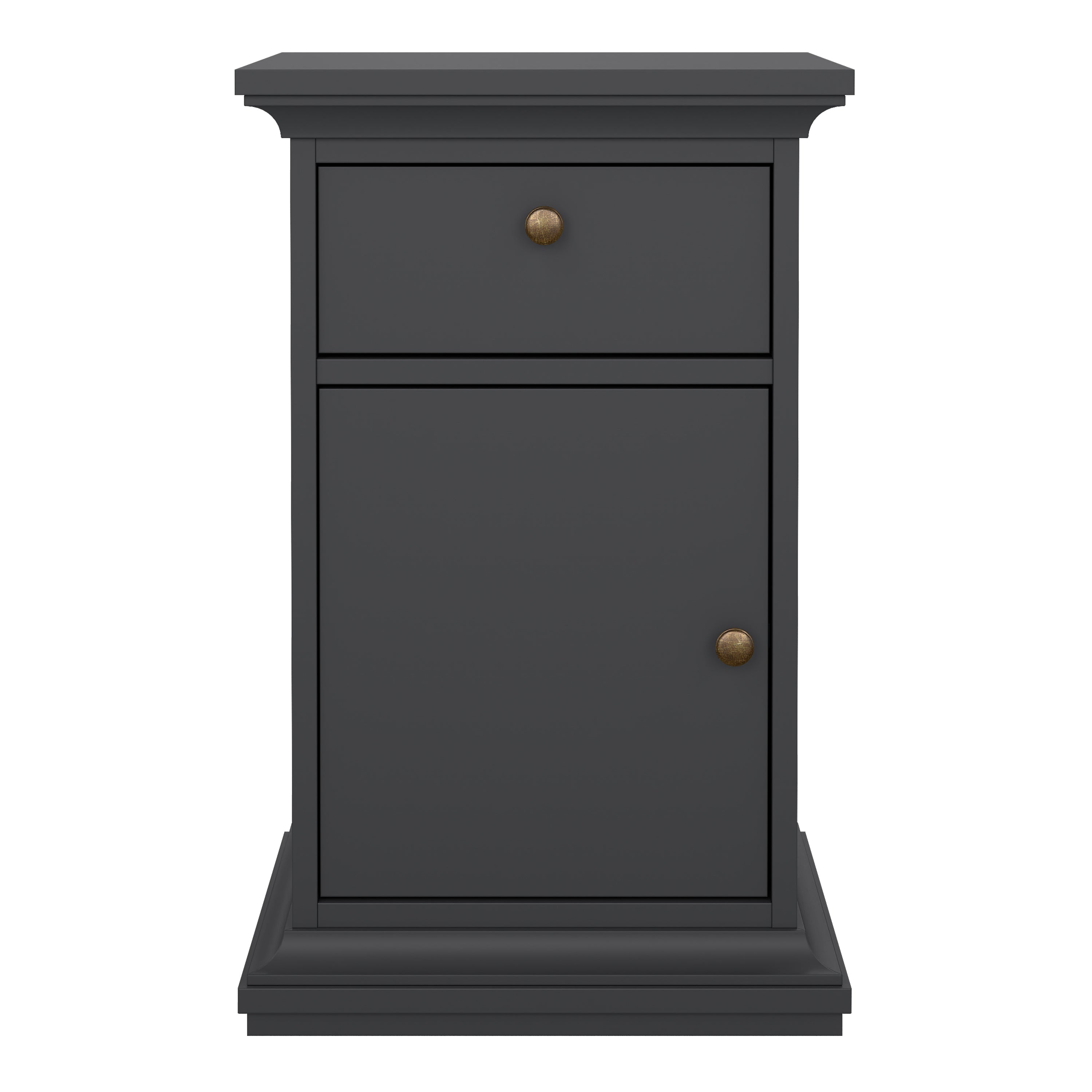 Paris Nightstand 1 Door + 1 Drawer in Matt Grey – FTG, view 2