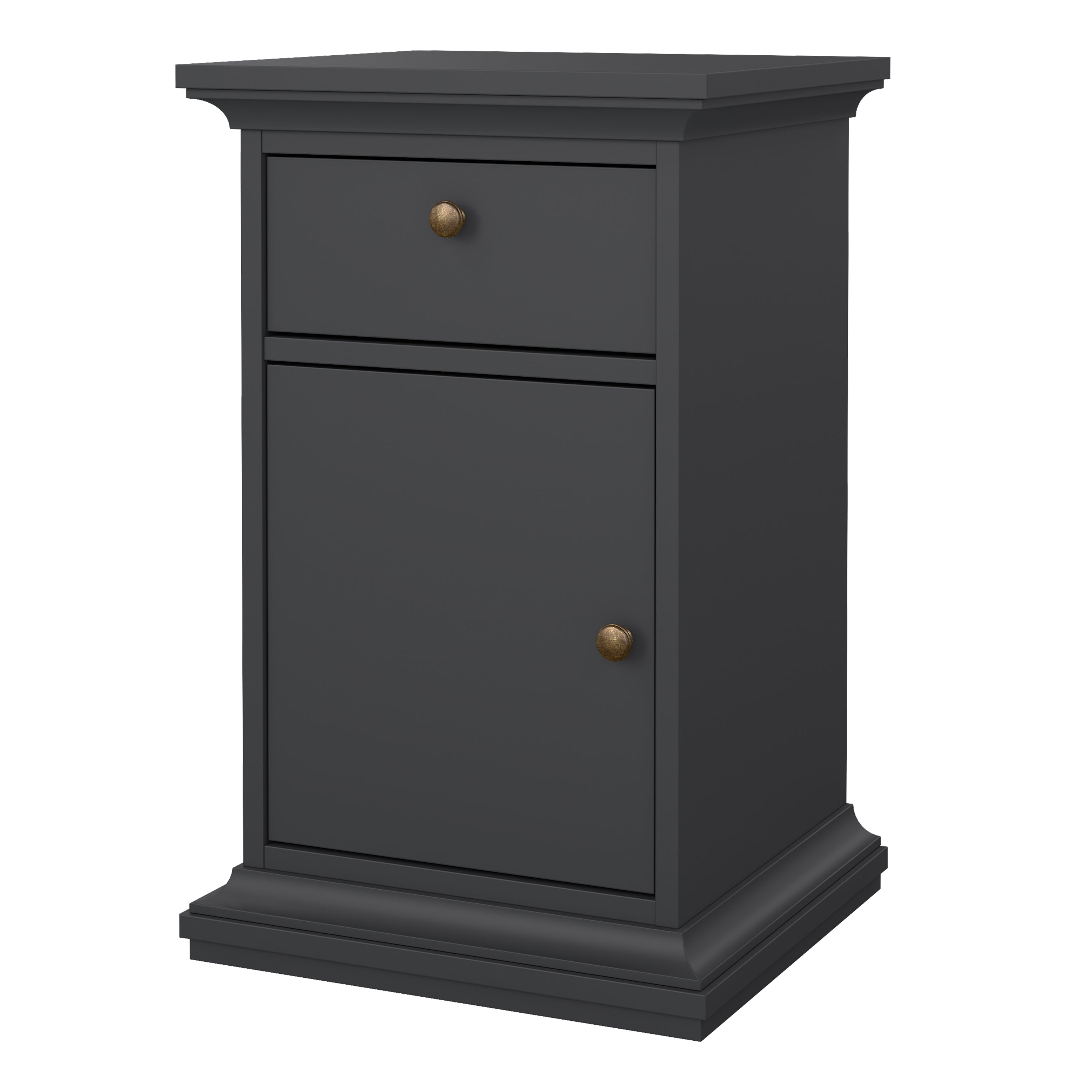 Paris Nightstand 1 Door + 1 Drawer in Matt Grey – FTG, view 3
