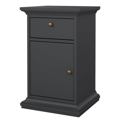 Paris Nightstand 1 Door + 1 Drawer in Matt Grey – FTG, view 3