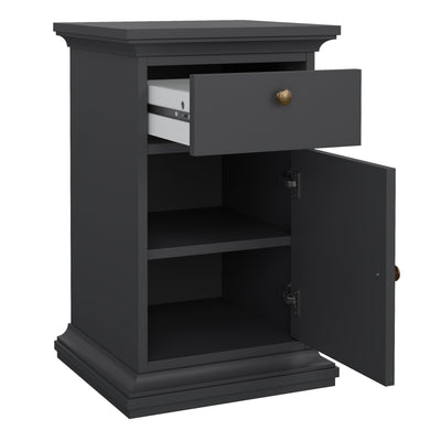 Paris Nightstand 1 Door + 1 Drawer in Matt Grey – FTG, view 6