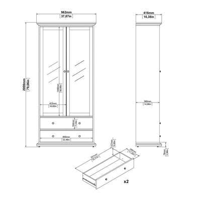 Paris Tall Bookcase in White – FTG, view 10