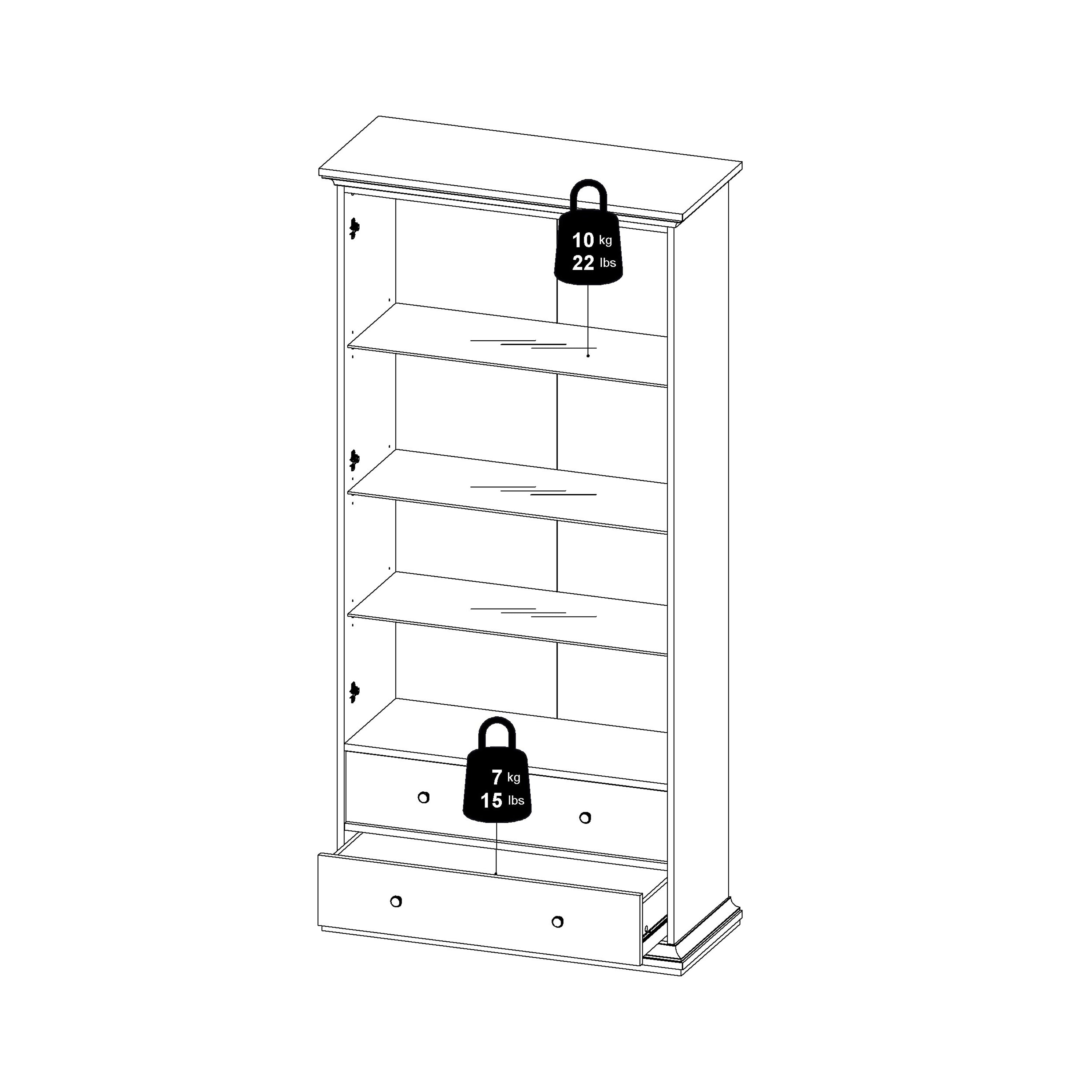Paris Tall Bookcase in White – FTG, view 12