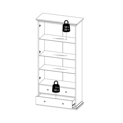 Paris Tall Bookcase in White – FTG, view 12