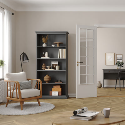 Paris Tall Bookcase in Matt Grey – FTG, view 6