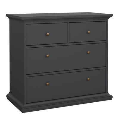 Paris Package - Bedside 2 Drawers + Chest of 4 Drawers + Wardrobe with 2 Doors Matt Grey – FTG, view 6