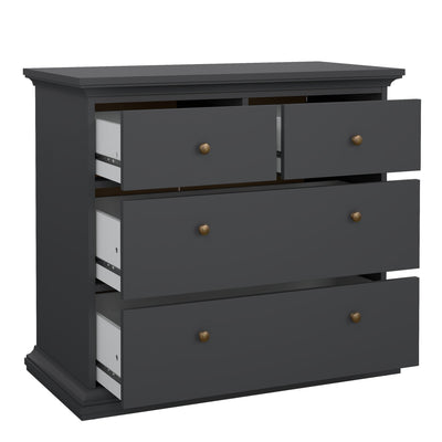 Paris Package - Bedside 2 Drawers + Chest of 4 Drawers + Wardrobe with 2 Doors Matt Grey – FTG, view 7