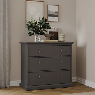 Paris Package - Bedside 2 Drawers + Chest of 4 Drawers + Wardrobe with 2 Doors Matt Grey – FTG, view 8