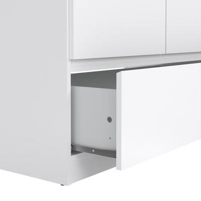 Naia Wardrobe with 2 Doors 1 Drawer in White High Gloss – FTG, view 4