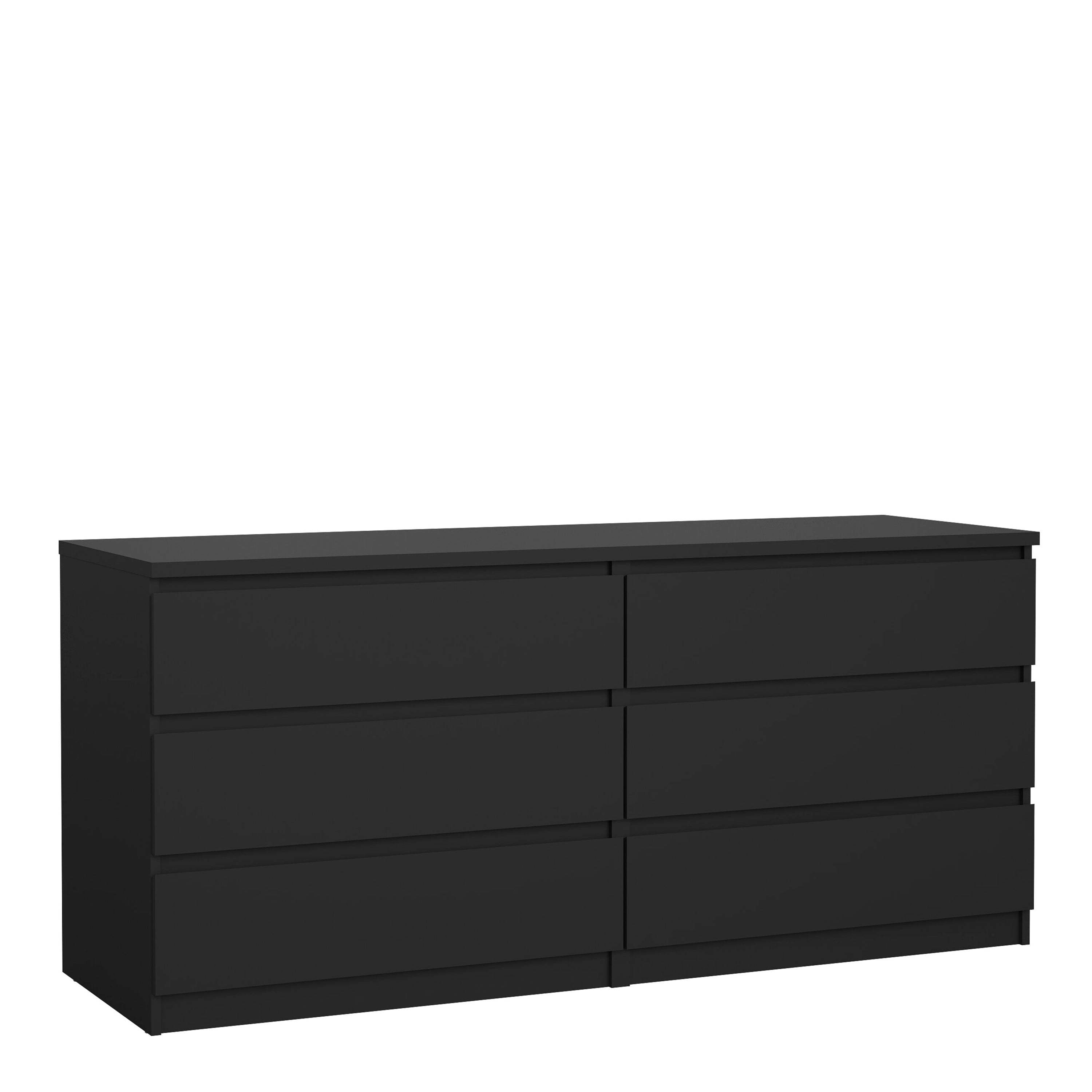 Naia Wide Chest of 6 Drawers (3+3) in Black Matt – FTG