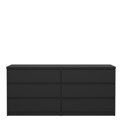 Naia Wide Chest of 6 Drawers (3+3) in Black Matt – FTG, view 2