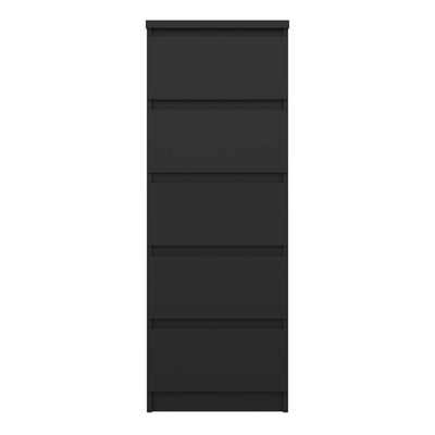 Naia Narrow Chest of 5 Drawers in Black Matt – FTG, view 2