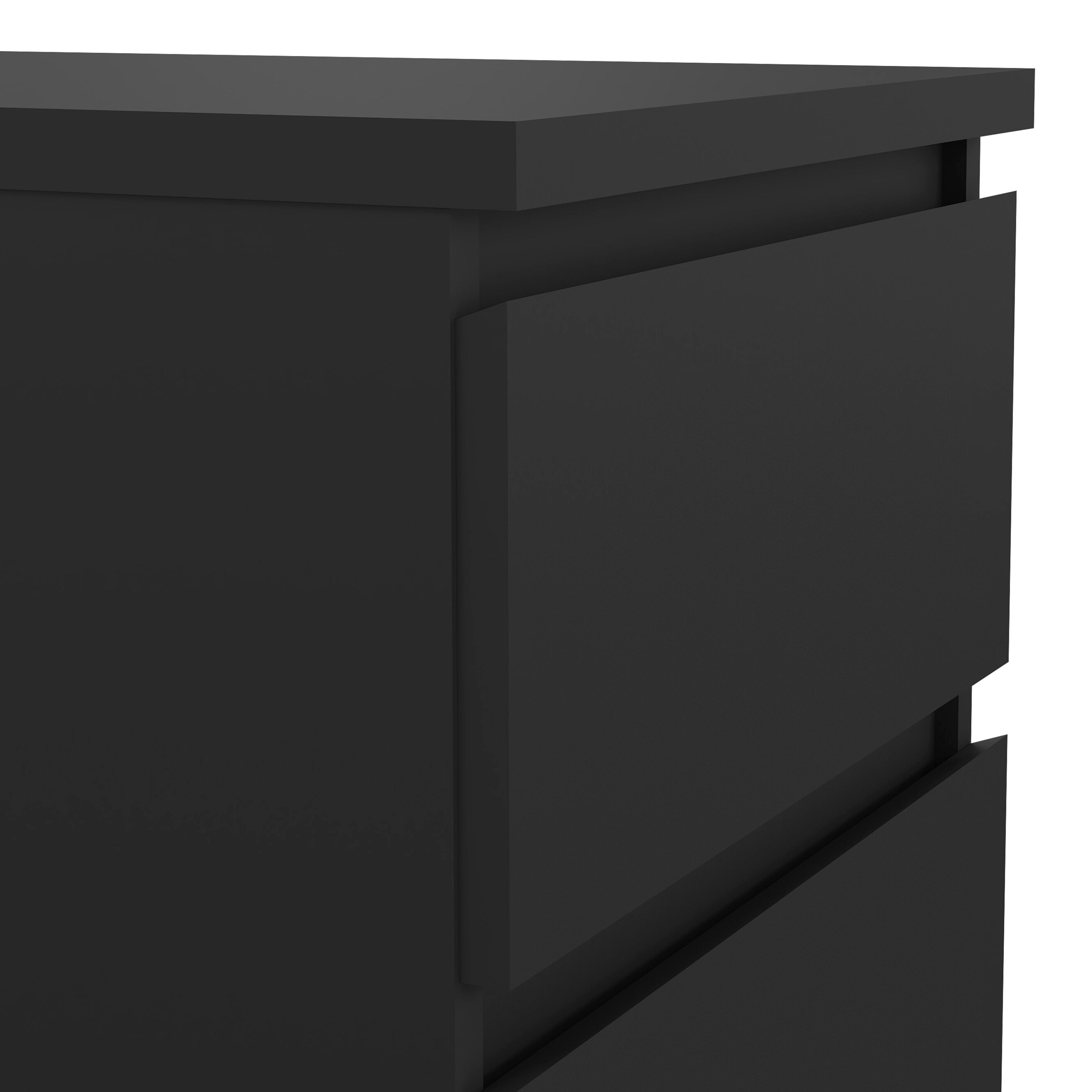 Naia Narrow Chest of 5 Drawers in Black Matt – FTG, view 7