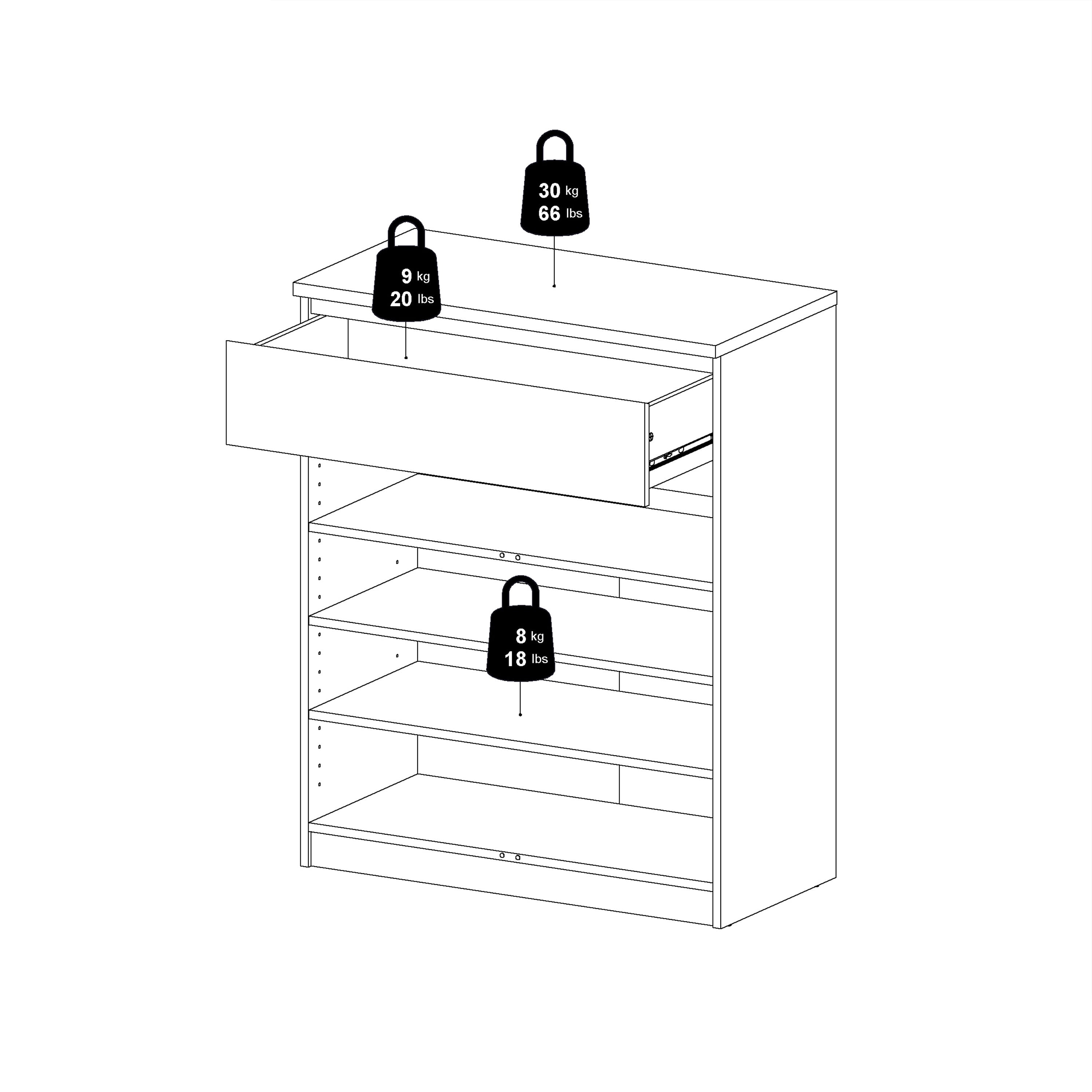Naia Sideboard - 1 Drawer 2 Doors in Black Matt – FTG, view 10