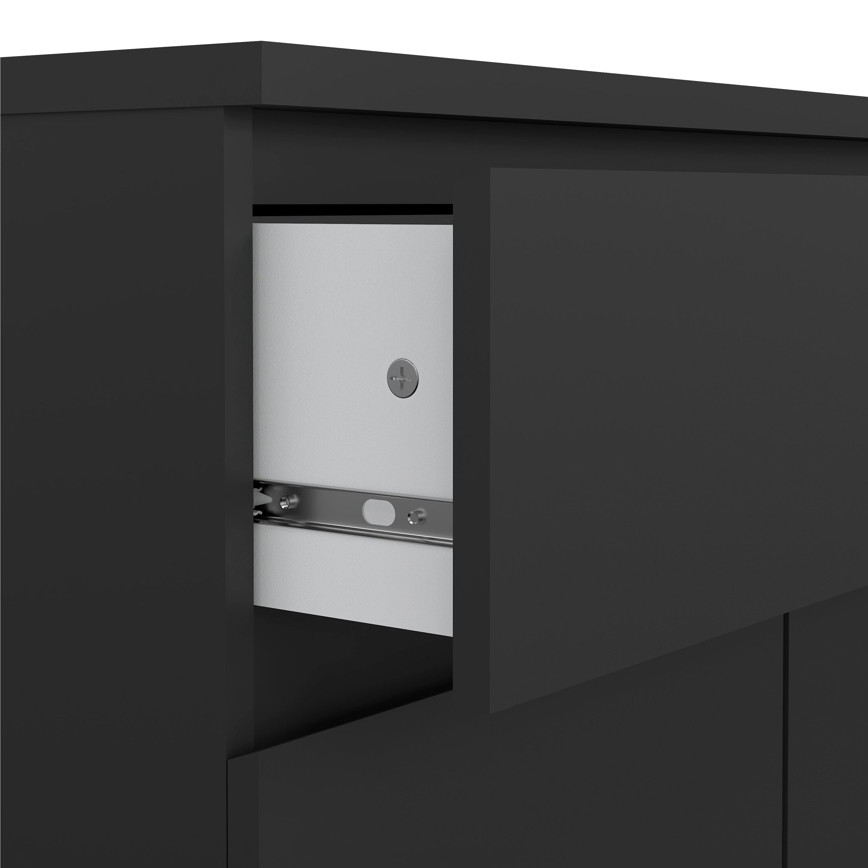 Naia Sideboard - 1 Drawer 2 Doors in Black Matt – FTG, view 6