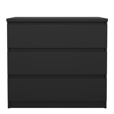 Naia Chest of 3 Drawers in Black Matt – FTG, view 2