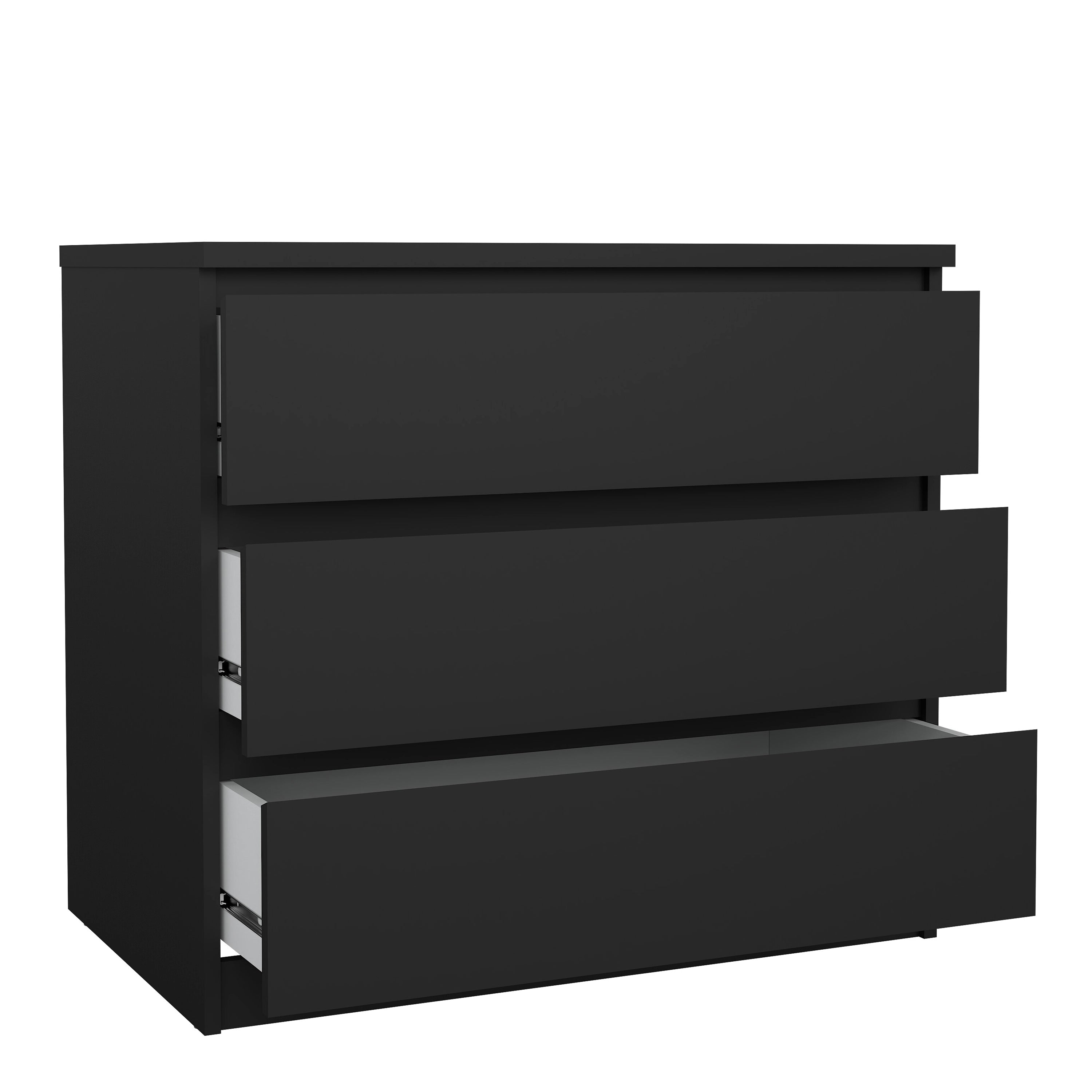Naia Chest of 3 Drawers in Black Matt – FTG, view 4