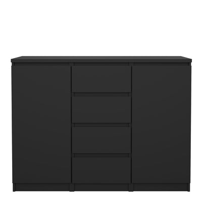 Naia Sideboard 4 Drawers 2 Doors in Black Matt – FTG, view 2