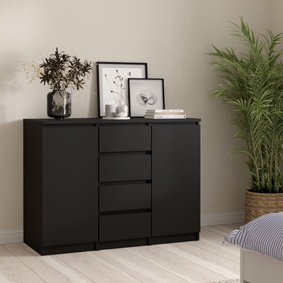 Naia Sideboard 4 Drawers 2 Doors in Black Matt – FTG, view 5