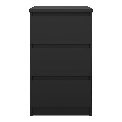 Naia Bedside 3 Drawers in Black Matt – FTG, view 2