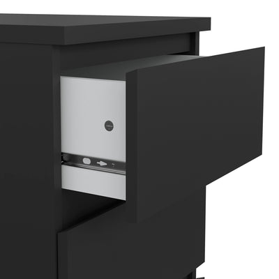Naia Bedside 3 Drawers in Black Matt – FTG, view 6