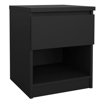 Naia Bedside 1 Drawer 1 Shelf in Black Matt – FTG