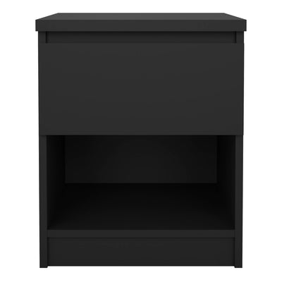 Naia Bedside 1 Drawer 1 Shelf in Black Matt – FTG, view 2