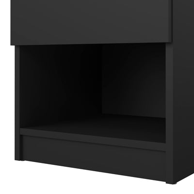 Naia Bedside 1 Drawer 1 Shelf in Black Matt – FTG, view 8
