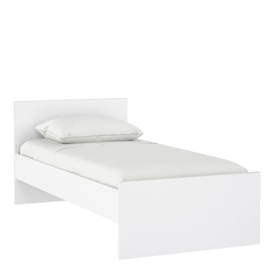 Naia Single Bed 3ft (90 x 190) in White High Gloss – FTG