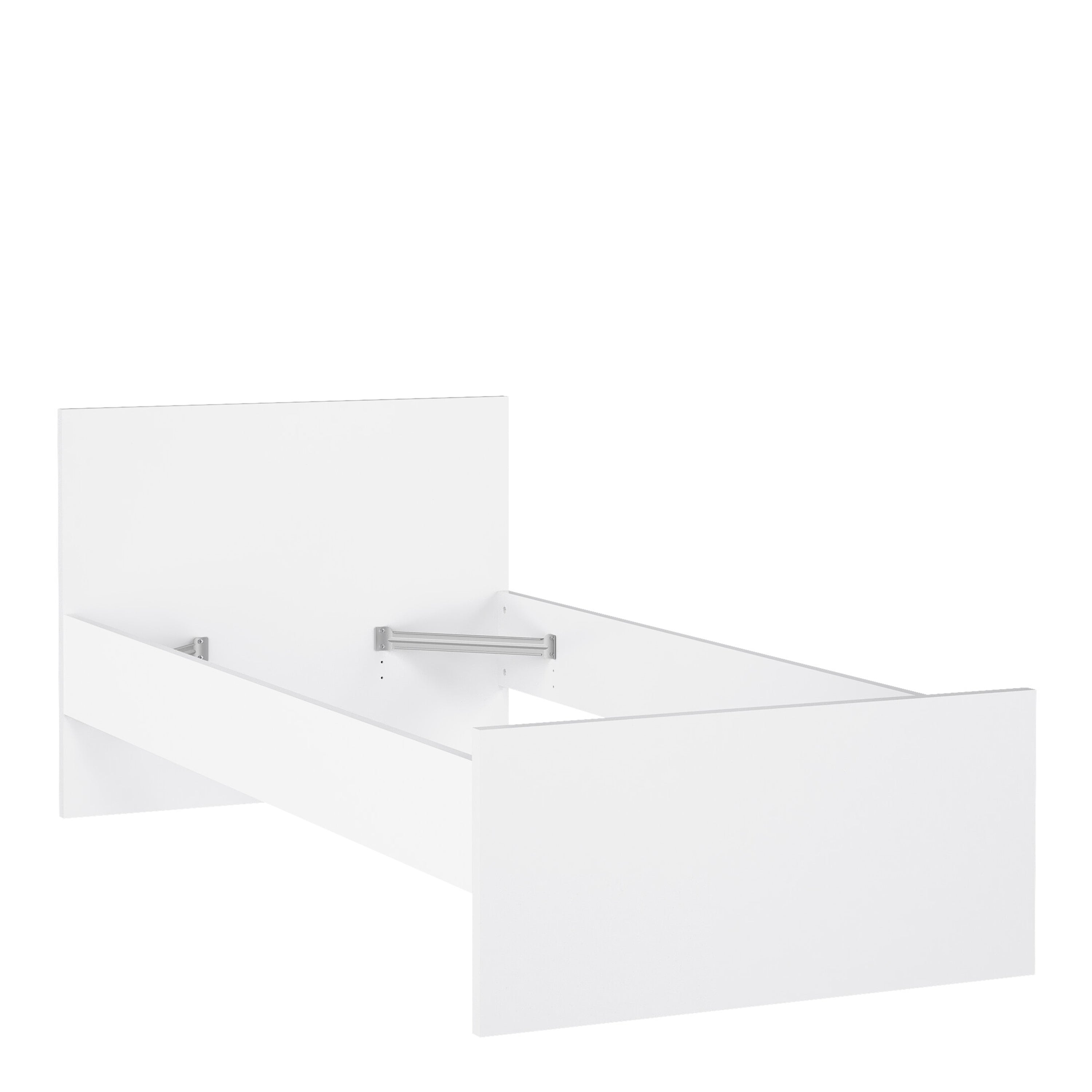 Naia Single Bed 3ft (90 x 190) in White High Gloss – FTG, view 3
