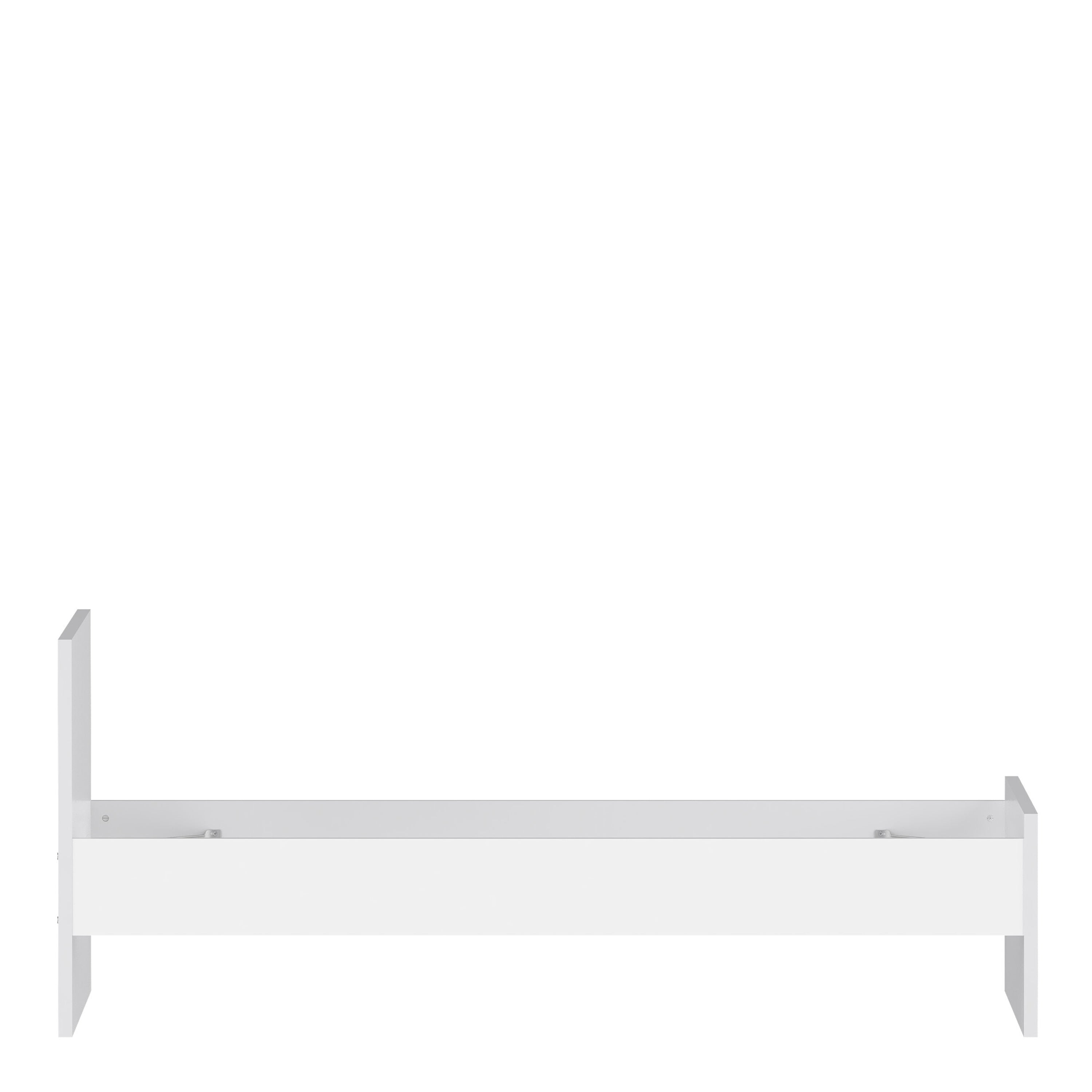 Naia Single Bed 3ft (90 x 190) in White High Gloss – FTG, view 7