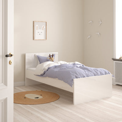 Naia Single Bed 3ft (90 x 190) in White High Gloss – FTG, view 8