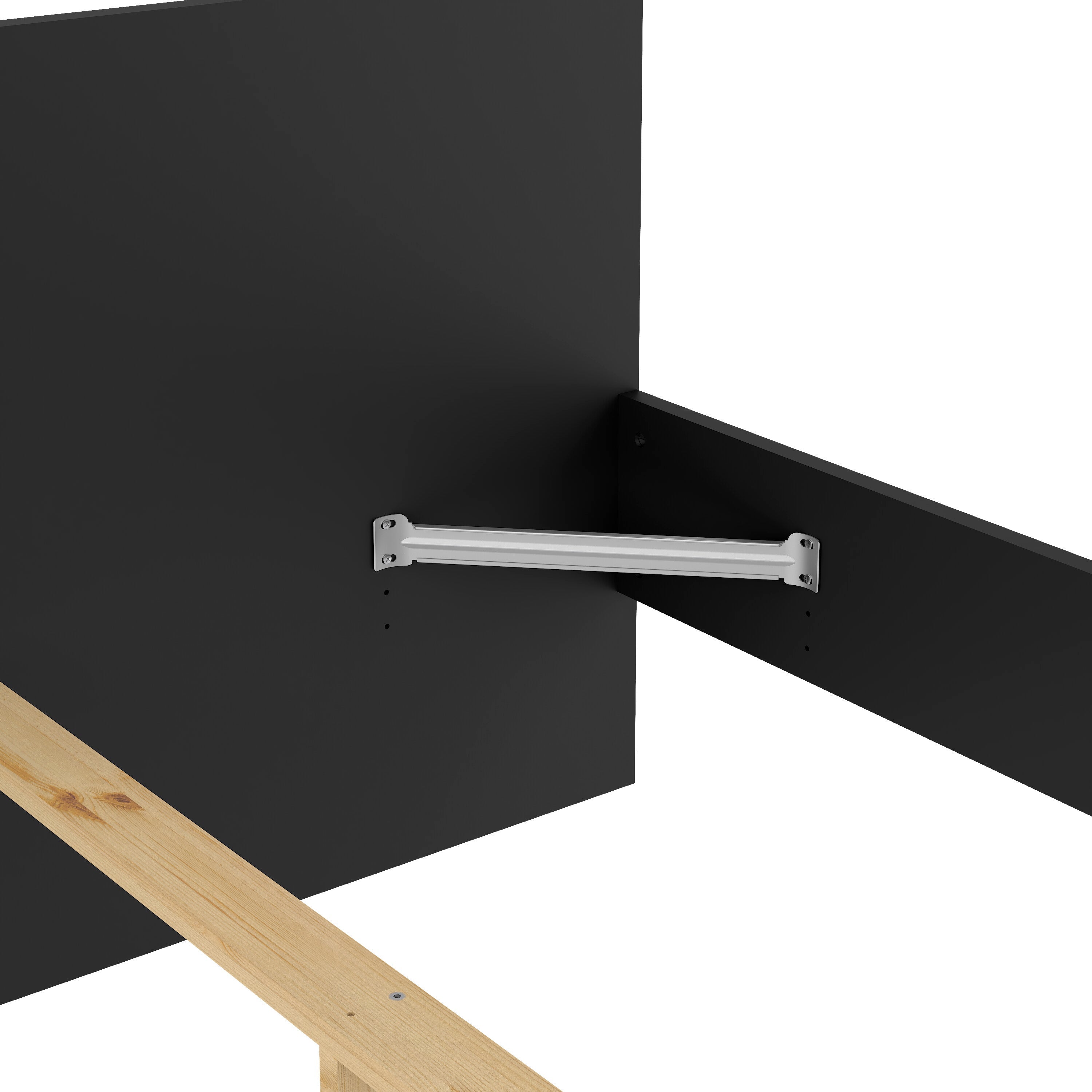 Naia Double Bed 4ft6 (140 x 190) in Black Matt – FTG, view 11