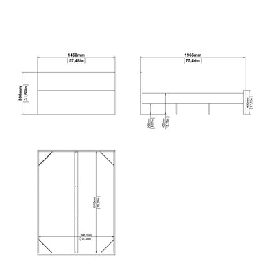 Naia Double Bed 4ft6 (140 x 190) in White High Gloss – FTG, view 12