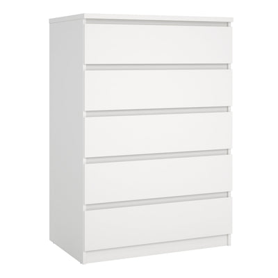 Naia Chest of 5 Drawers in White – FTG