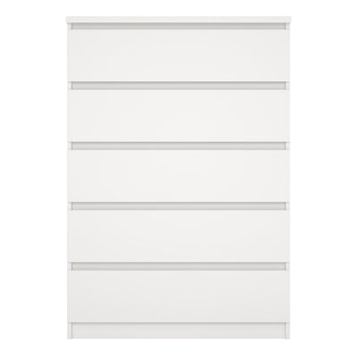 Naia Chest of 5 Drawers in White – FTG, view 5