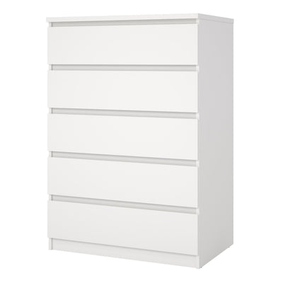 Naia Chest of 5 Drawers in White – FTG, view 6