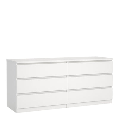 Naia Wide Chest of 6 Drawers (3+3) in White – FTG