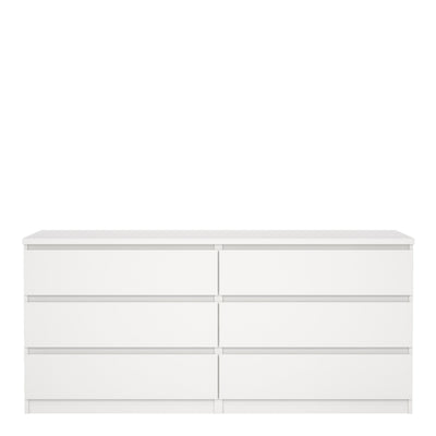 Naia Wide Chest of 6 Drawers (3+3) in White – FTG, view 2