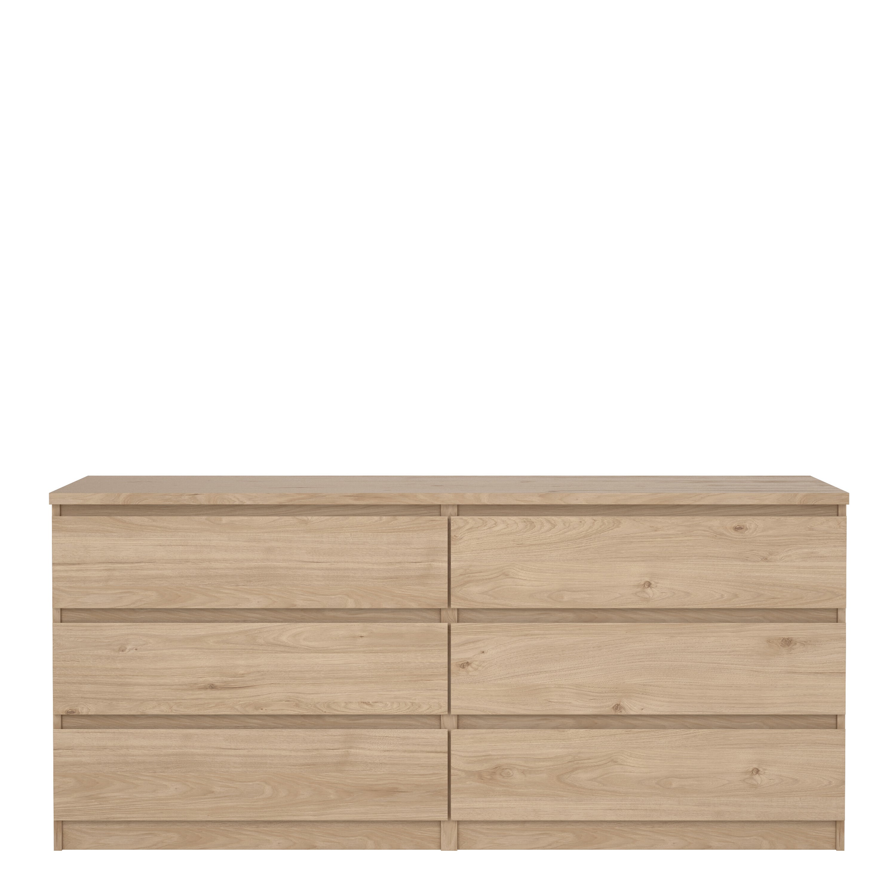Naia Wide Chest of 6 Drawers (3+3) in Jackson Hickory Oak – FTG, view 2