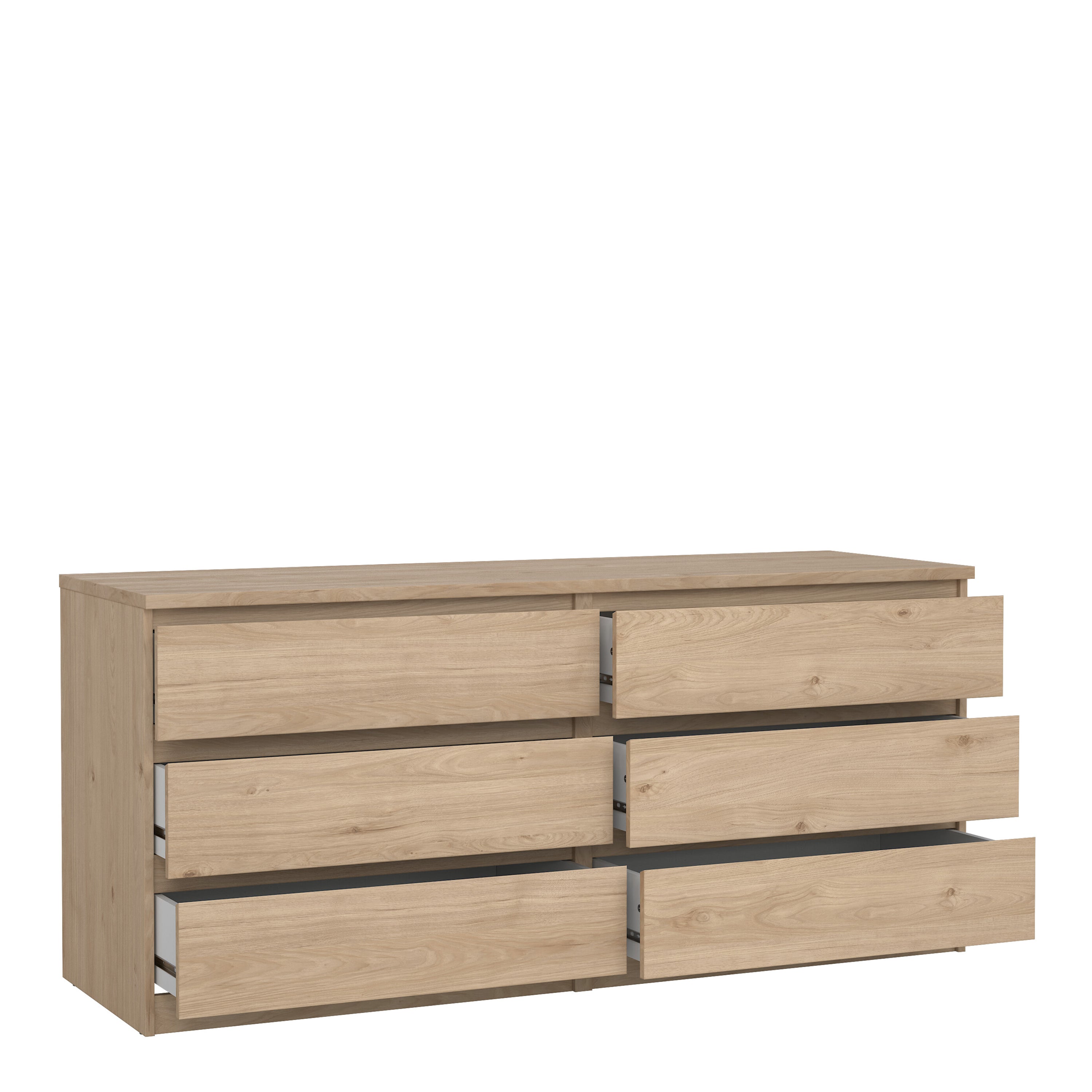 Naia Wide Chest of 6 Drawers (3+3) in Jackson Hickory Oak – FTG, view 4