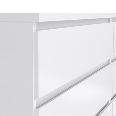 Naia Wide Chest of 6 Drawers (3+3) in White High Gloss – FTG, view 6