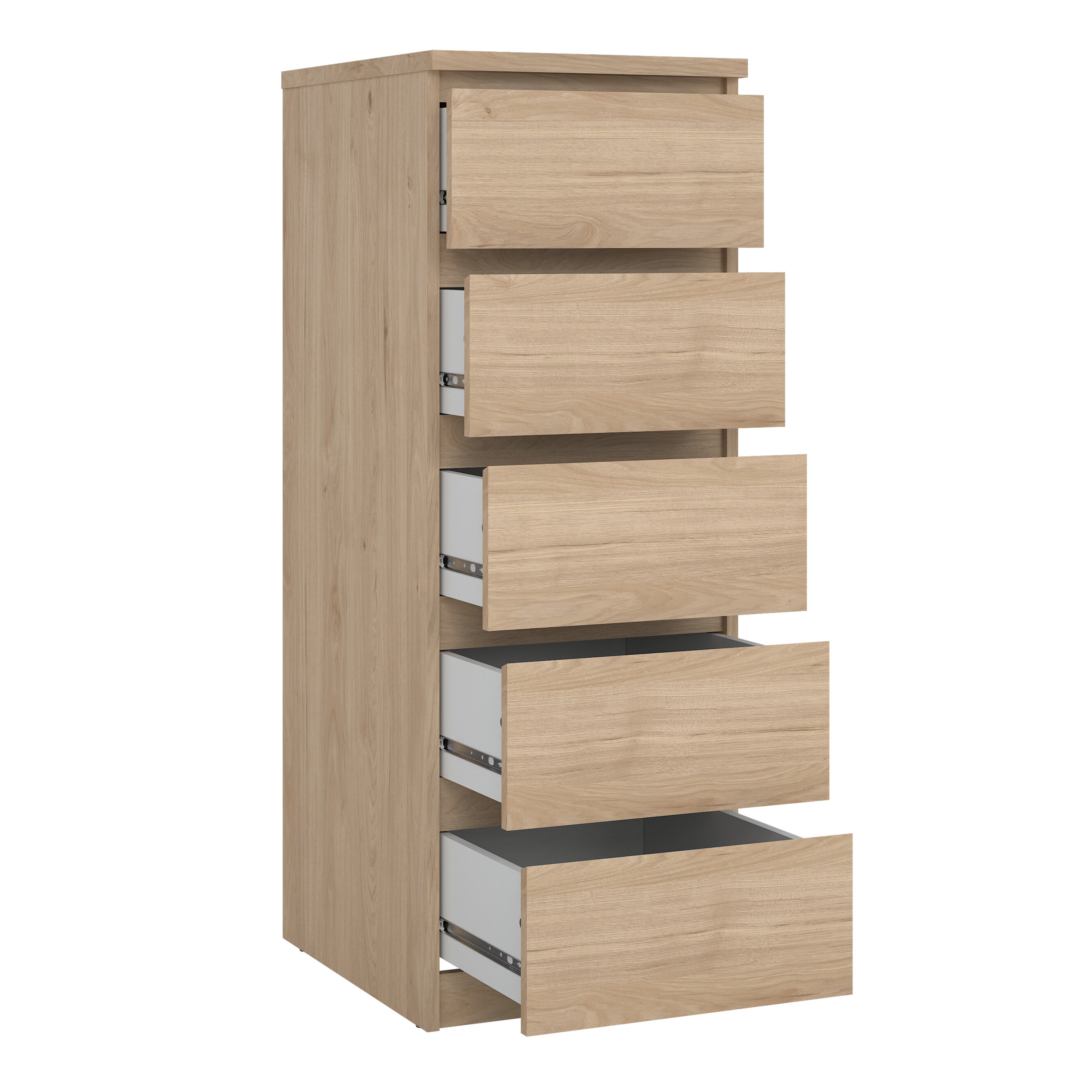 Naia Narrow Chest of 5 Drawers in Jackson Hickory Oak – FTG, view 11