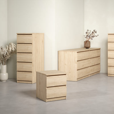 Naia Narrow Chest of 5 Drawers in Jackson Hickory Oak – FTG, view 2