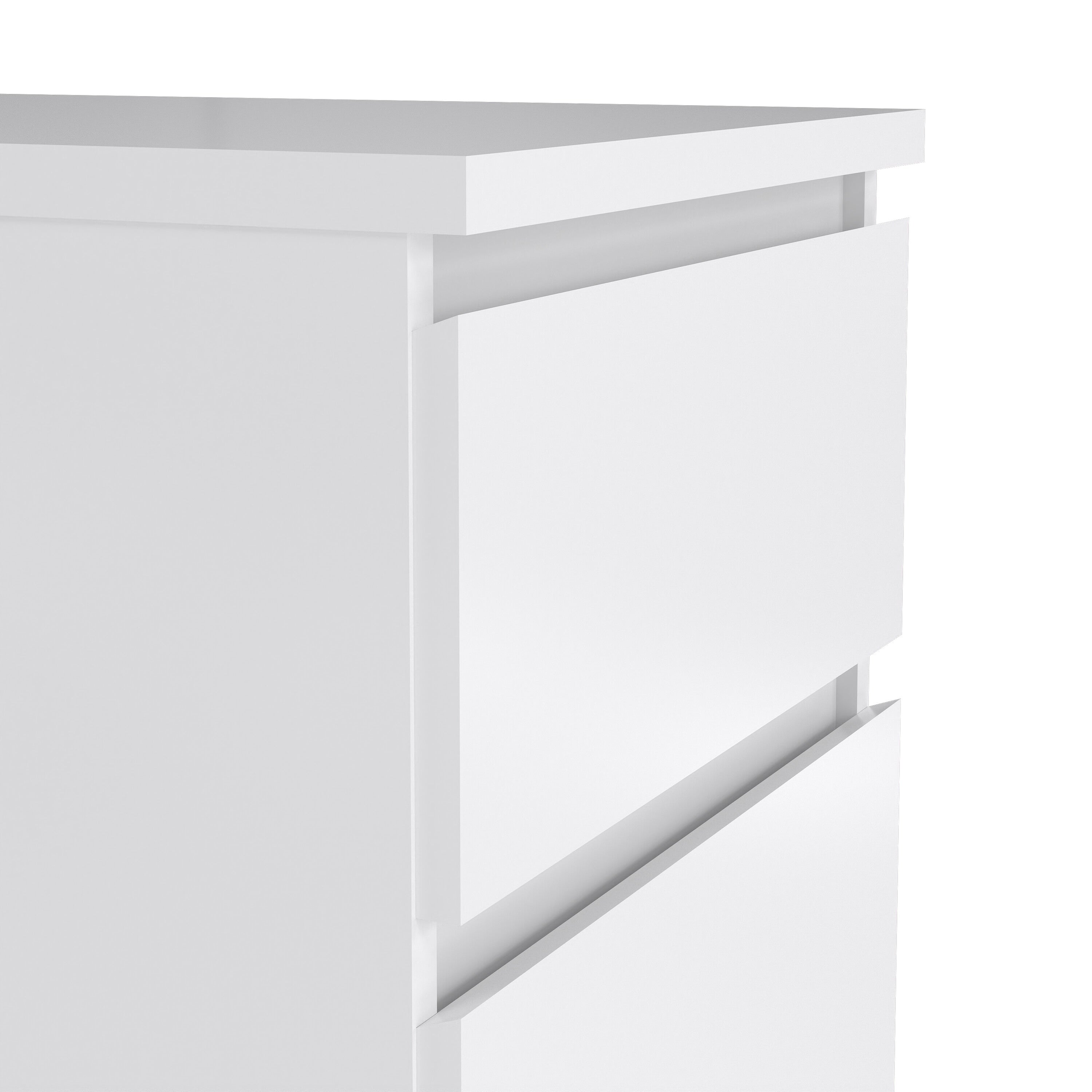 Naia Narrow Chest of 5 Drawers in White High Gloss – FTG, view 6