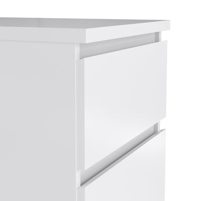 Naia Narrow Chest of 5 Drawers in White High Gloss – FTG, view 6