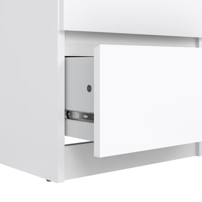 Naia Narrow Chest of 5 Drawers in White High Gloss – FTG, view 7