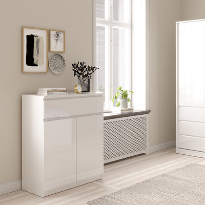 Naia Sideboard 1 Drawer 2 Doors in White High Gloss – FTG, view 5